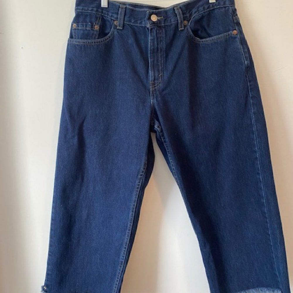 Levi's Vintage 577 5 pockets distressed Low Rise Loose Fit crop jeans, size 12S